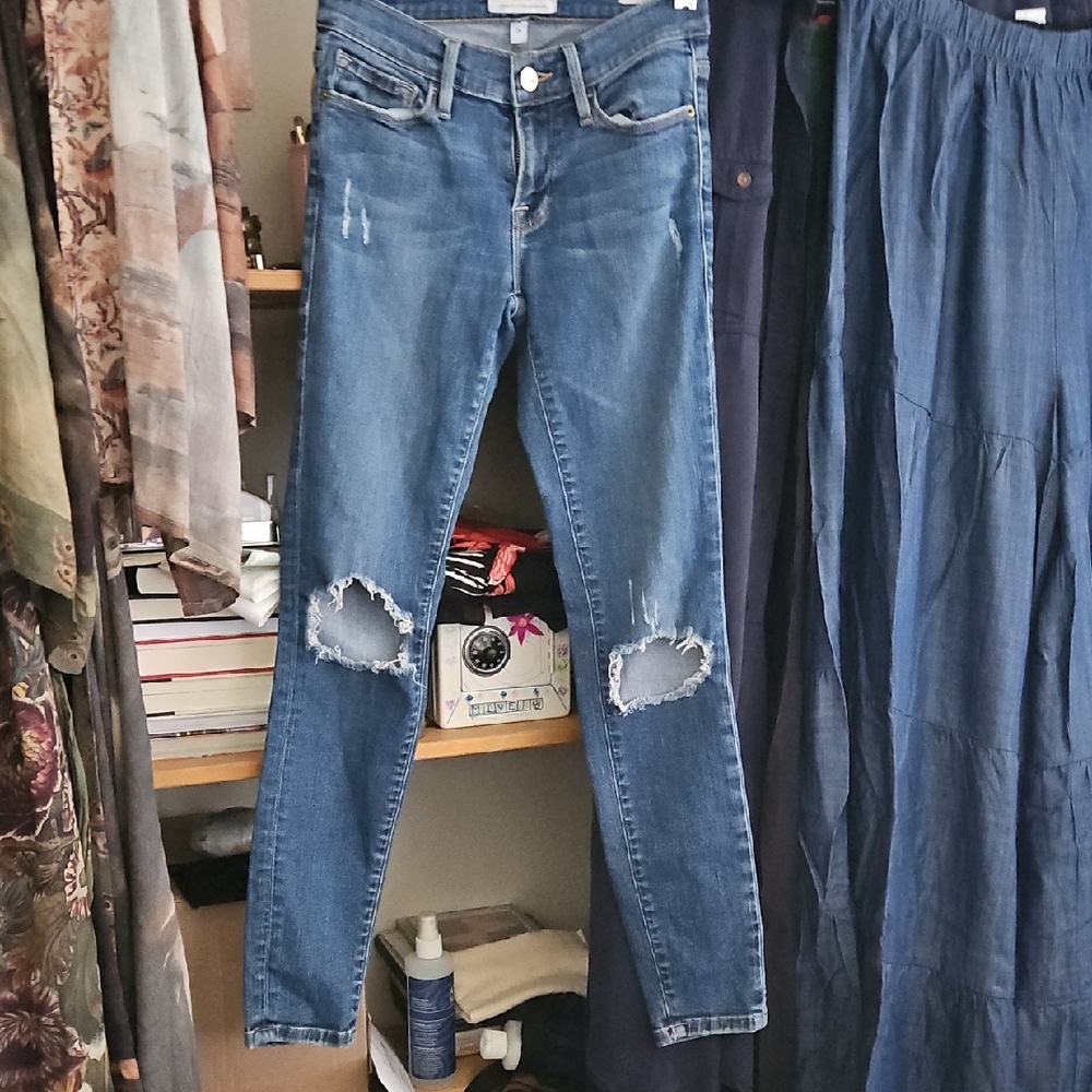 Blue Skinny Distressed Jeans